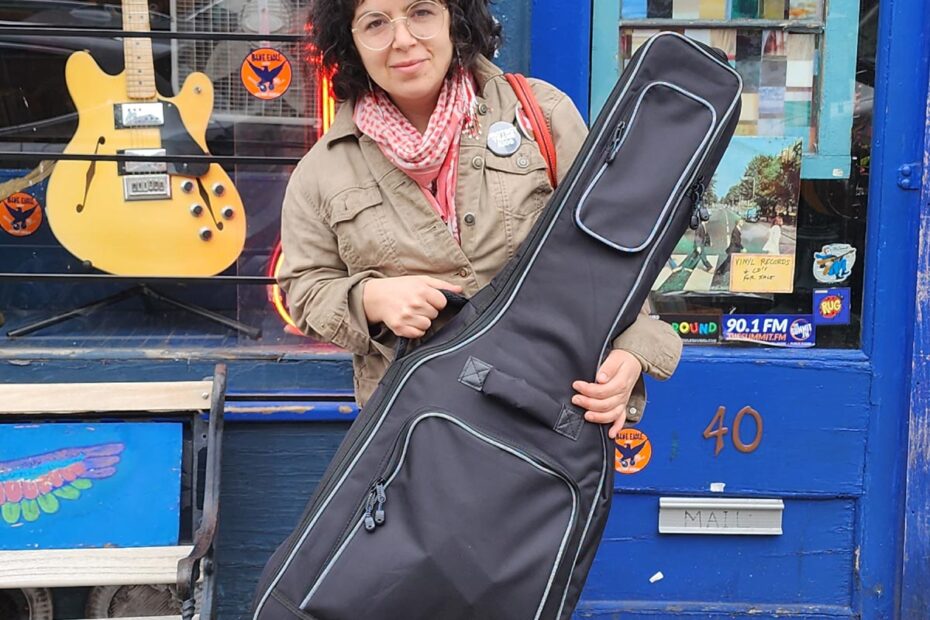 guitar purchased by AAMP to donate to a kid